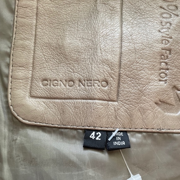 Cigno Nero Brown Leather Jacket Size 42 (large) - Picture 4 of 6
